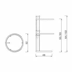 ClassiCon Adjustable Table E 1027 Beistelltisch -Möbel Verkaufsgeschäft ClassiCon Adjustable Table E 1027 Beistelltisch Strichzeichnung 1500x1500 ID580108 2b5deedf5a65cfdffdc683493e943884