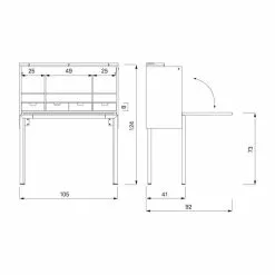 ClassiCon Orcus Sekretär -Möbel Verkaufsgeschäft ClassiCon Orcus Sekretaer Strichzeichnung 800x800 ID570806 12ebc091553883c395b7ec6f42365081