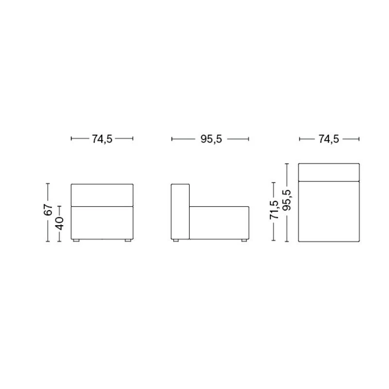 Hay Mags Sofa-Modul Mitte Schmal 74,5x95,5cm 6 Hay Mags Sofa-Modul Mitte Schmal 74,5x95,5cm – Bild 4