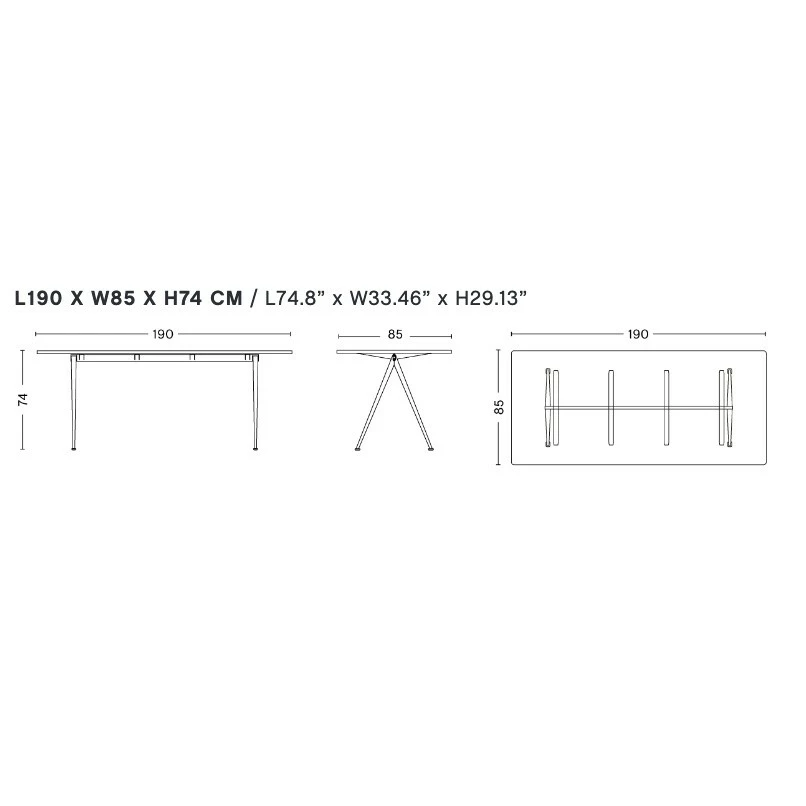 Hay Pyramid 02 Tisch Gestell Schwarz 190x85cm 10 Hay Pyramid 02 Tisch Gestell Schwarz 190x85cm – Bild 8