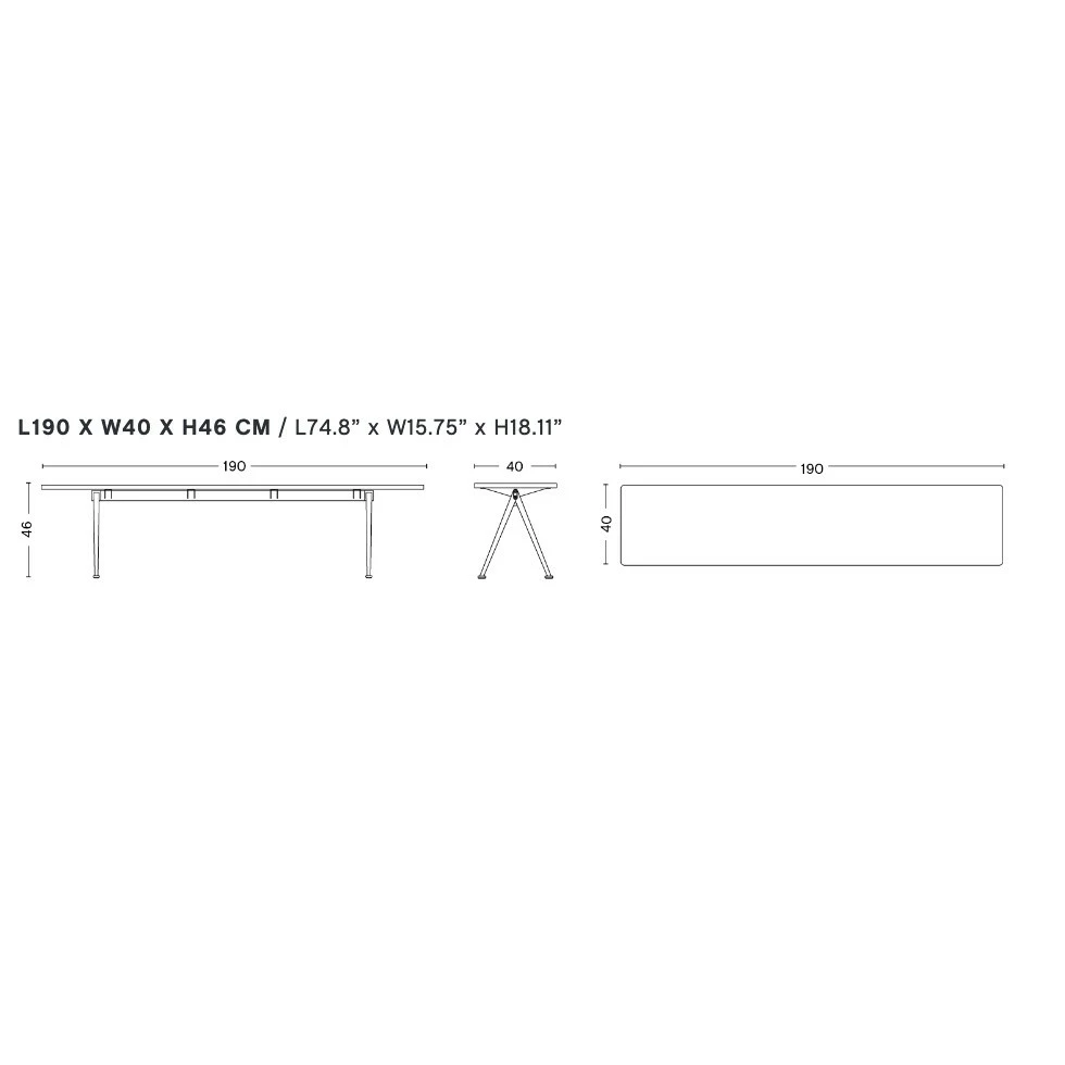 Hay Pyramid 12 Bank Gestell Schwarz 190x40cm 14 Hay Pyramid 12 Bank Gestell Schwarz 190x40cm – Bild 12