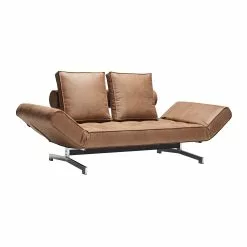 Innovation Ghia Schlafsofa Stoff-/Ledermischung Beine Stahl Verchromt