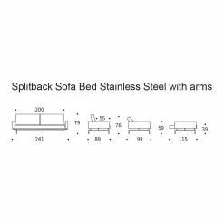 Innovation Splitback Schlafsofa Mit Armlehnen Chrom 241x89cm -Möbel Verkaufsgeschäft Innovation Splitback Schlafsofa mit Armlehnen Chrom 241x89cm 1110x1110 ID2000108 97dfb9eff376dda455b22013ac5b95f9