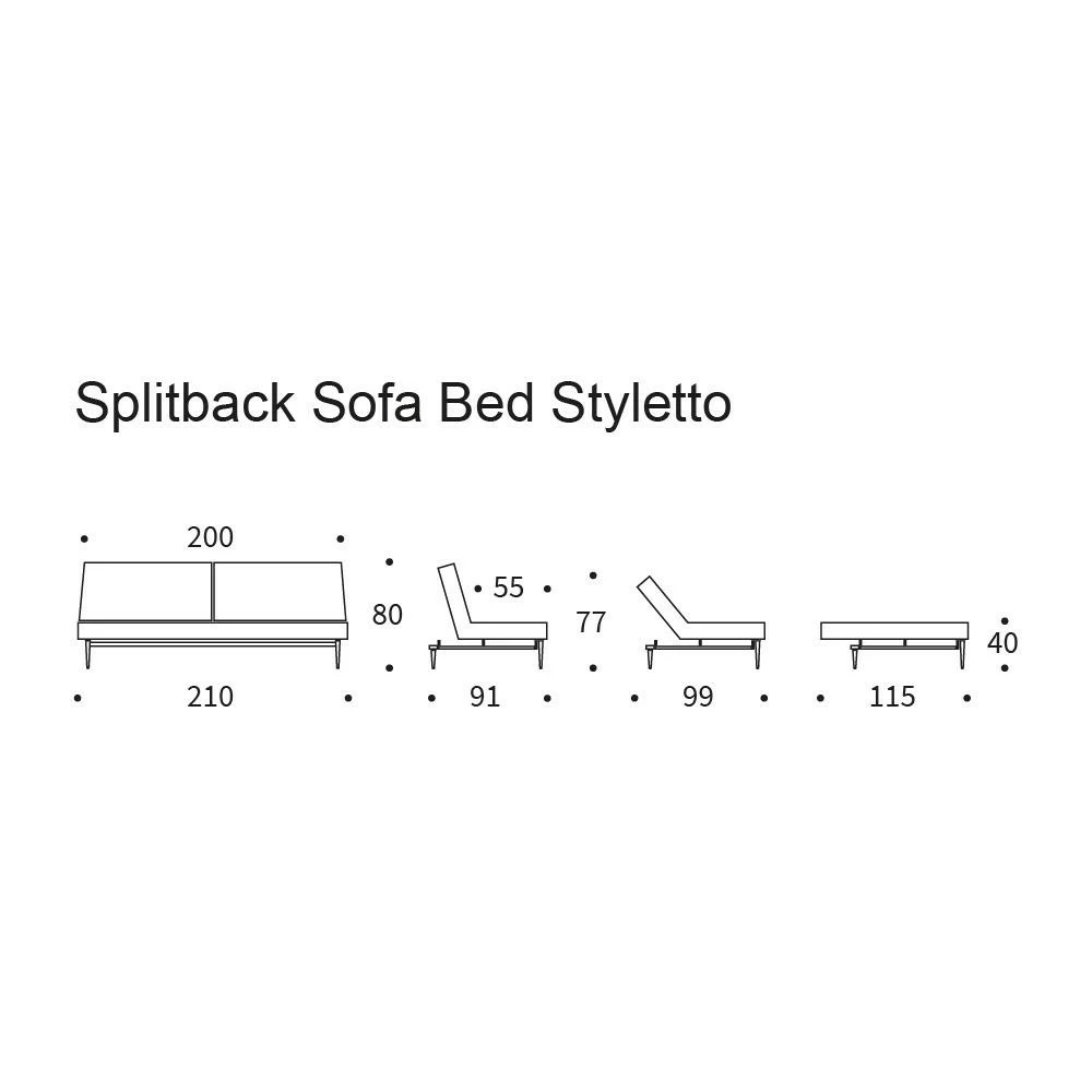 Innovation Splitback Styletto Schlafsofa Holz Dunkel 210x91cm 12 Innovation Splitback Styletto Schlafsofa Holz Dunkel 210x91cm – Bild 10