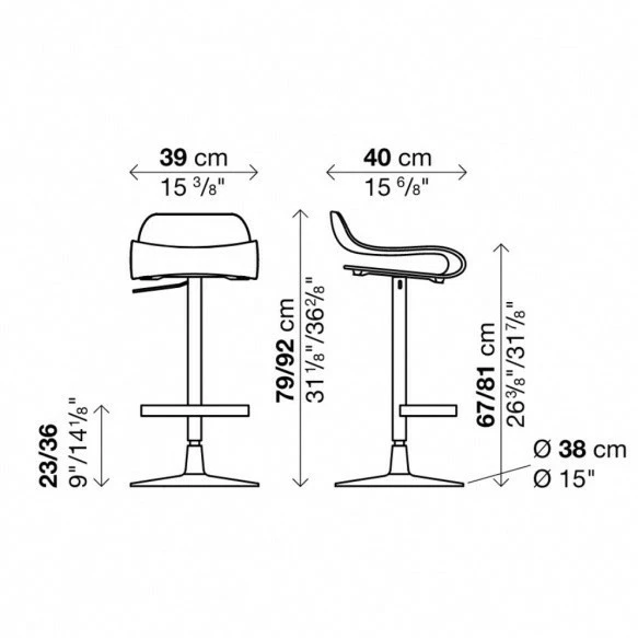 Kristalia BCN Hocker/Barhocker Höhenverstellbar 7 Kristalia BCN Hocker/Barhocker Höhenverstellbar – Bild 5