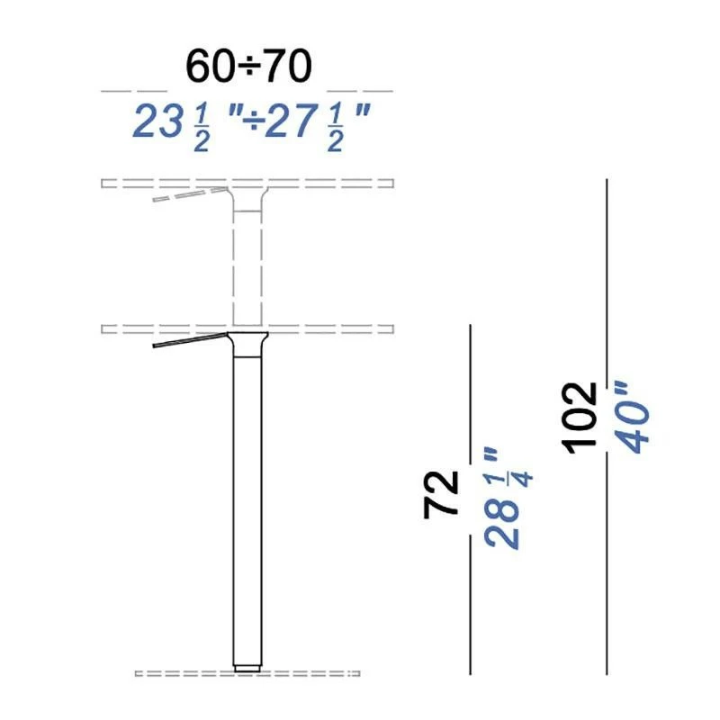 Lapalma Brio Bistrotisch Gestell Matt Verchromt 72-102cm 5 Lapalma Brio Bistrotisch Gestell Matt Verchromt 72-102cm – Bild 3