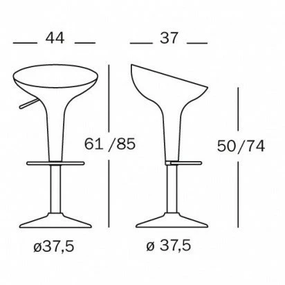 Magis Bombo Barhocker Höhenverstellbar 50-74cm 15 Magis Bombo Barhocker Höhenverstellbar 50-74cm – Bild 13
