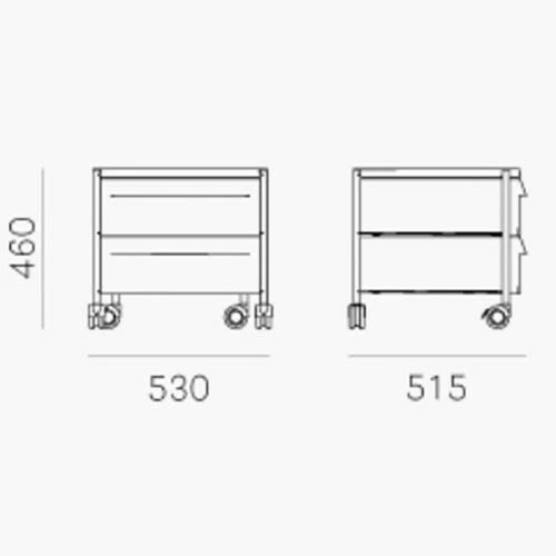 Pedrali Boxie BXL 2C Rollcontainer H 46cm 5 Pedrali Boxie BXL 2C Rollcontainer H 46cm – Bild 3