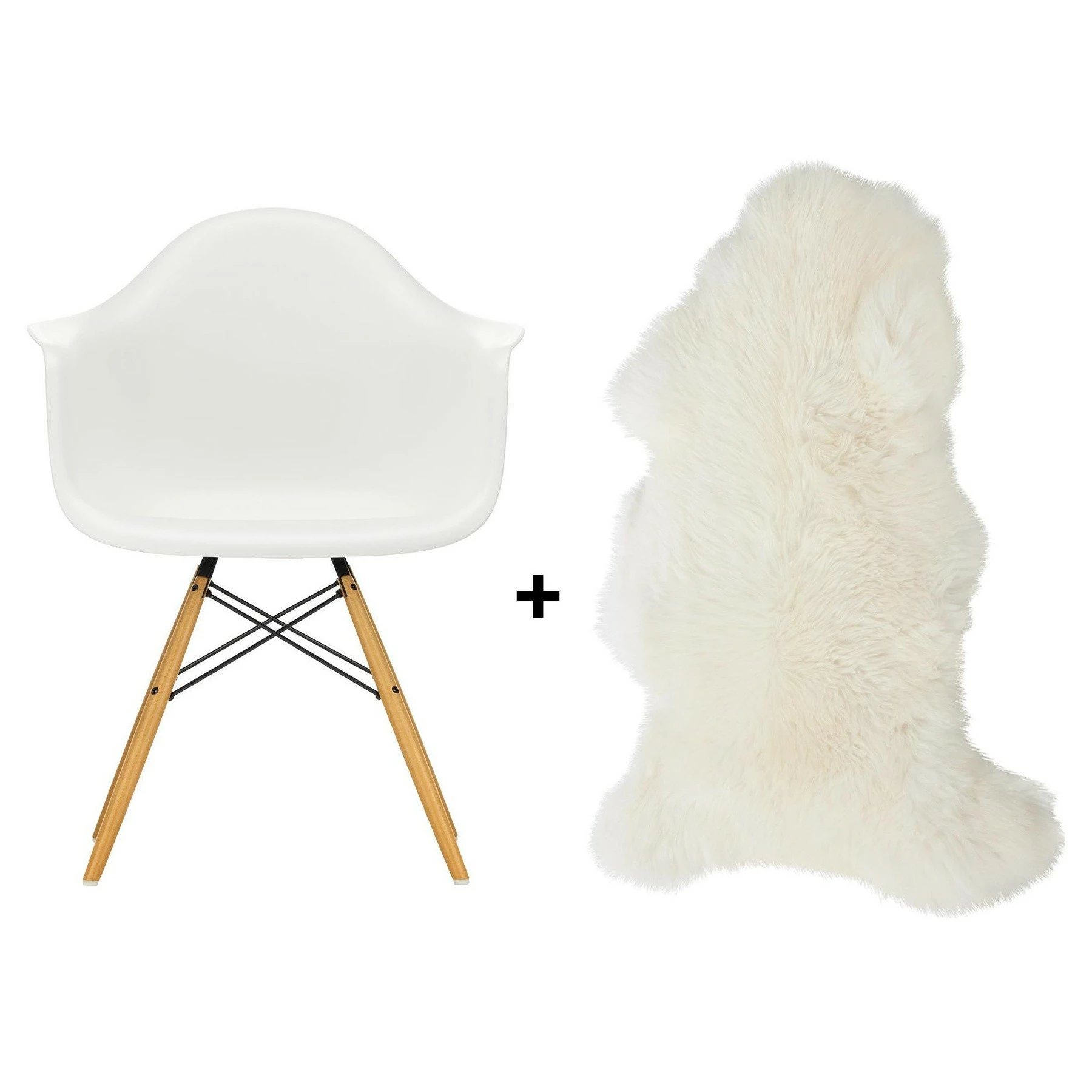 Vitra Aktionsset Eames Plastic Armchair DAW + Lammfell Gratis 3 Vitra Aktionsset Eames Plastic Armchair DAW + Lammfell Gratis