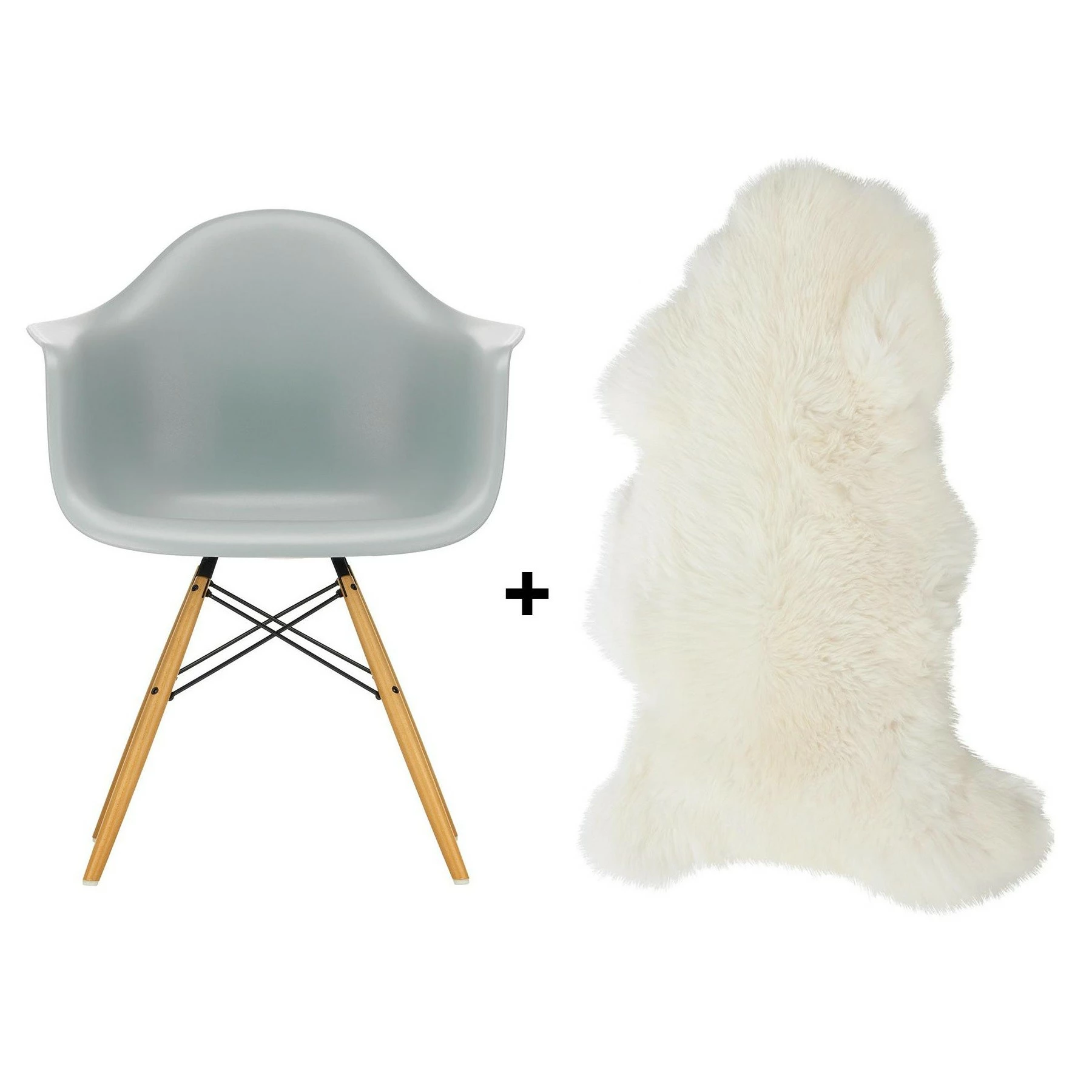 Vitra Aktionsset Eames Plastic Armchair DAW + Lammfell Gratis 9 Vitra Aktionsset Eames Plastic Armchair DAW + Lammfell Gratis – Bild 7