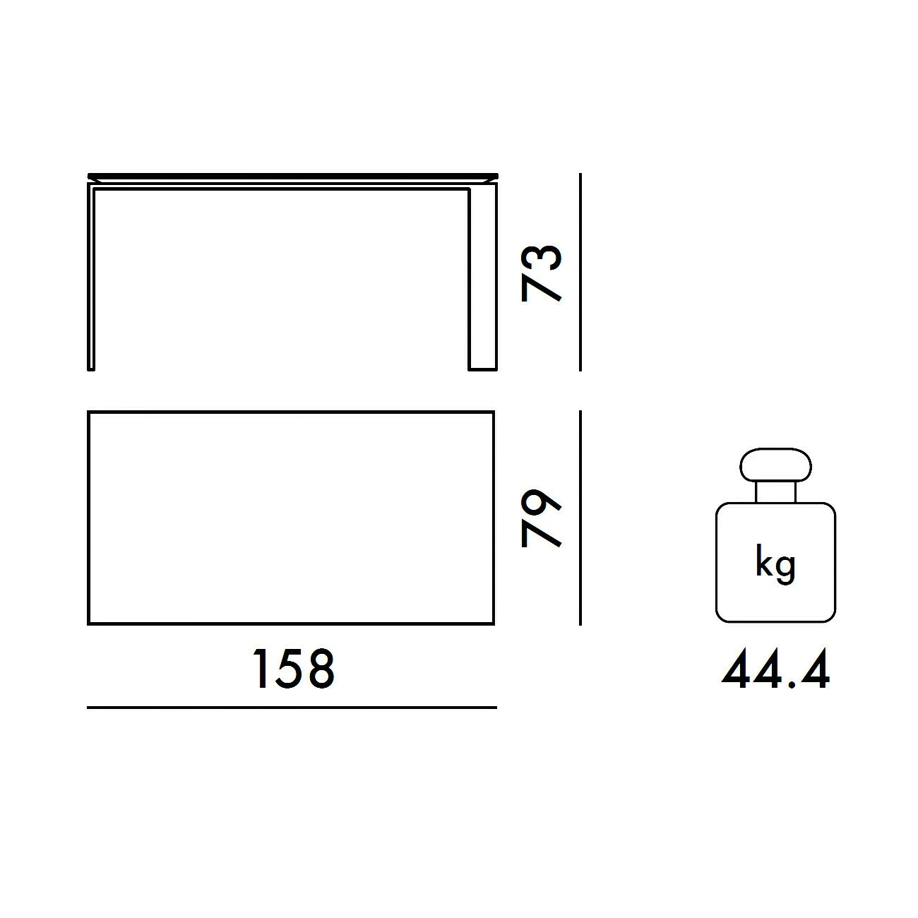 Kartell Four Tisch 158x79x73cm 6 Kartell Four Tisch 158x79x73cm – Bild 4