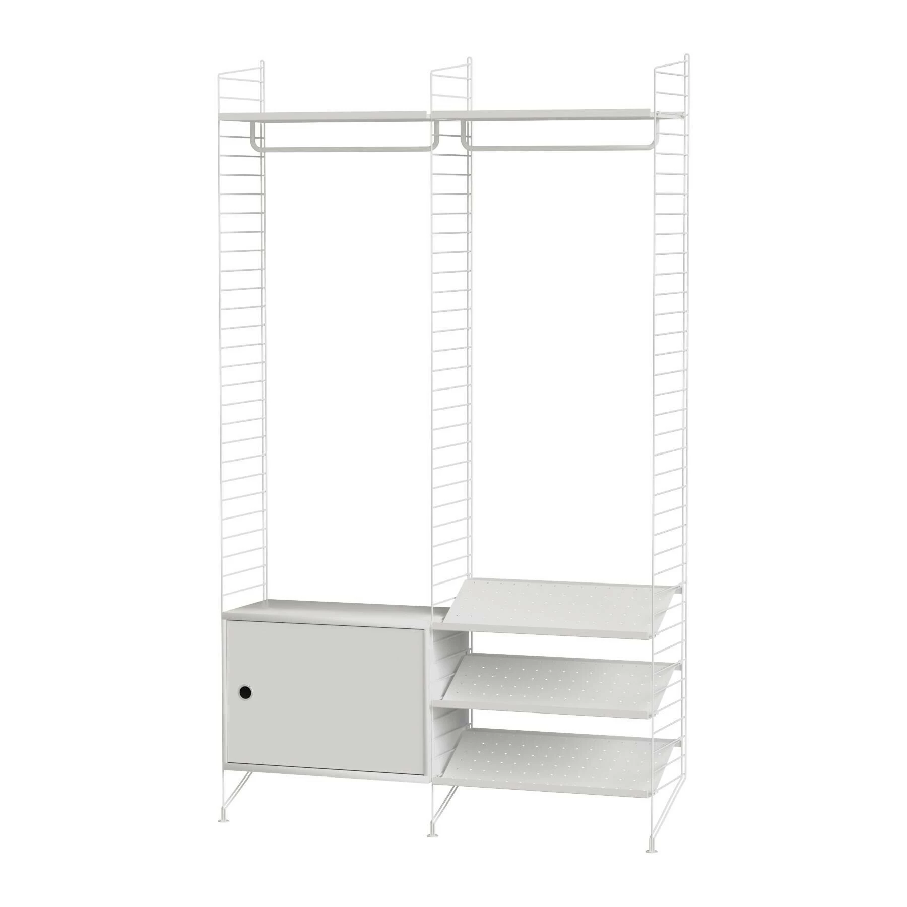 String Garderobe Mit Schrankelement 120x200x30cm 3 String Garderobe Mit Schrankelement 120x200x30cm